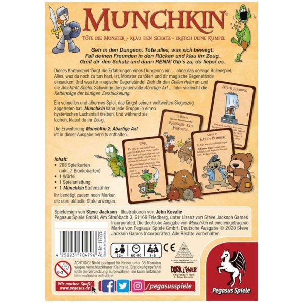 Pegasus Spiele Munchkin 1 + 2 Basisspiel plus Erweiterung