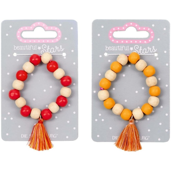 Holz-Armband mit Tassel beautiful Stars, sortiert