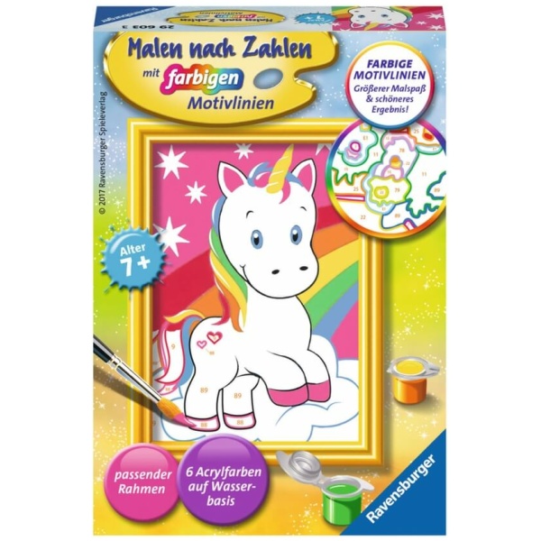 Ravensburger 29603 Malen nach Zahlen Süßes Einhorn Malen nach Zahlen Serie F