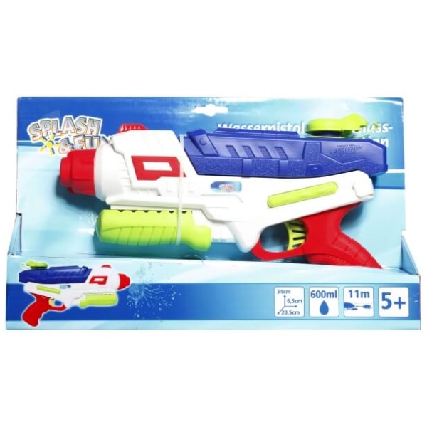 Splash & FUn Wasserpistole, Schuss- und Pumpfunktion, 34 cm