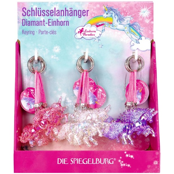 Schlüsselanhänger Diamant-Einhorn Einhorn-Paradies, sortiert (1 Stück)