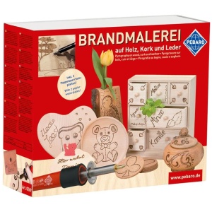 PEBARO Bastelset Brandmalerei Brandmal-Geschenk-Set inkl. Holz