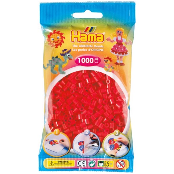 Hama® Bügelperlen Perlen, rot, 1.000 Stück