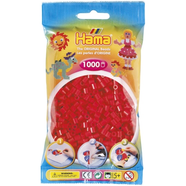 Hama® Bügelperlen Perlen, rot, 1.000 Stück