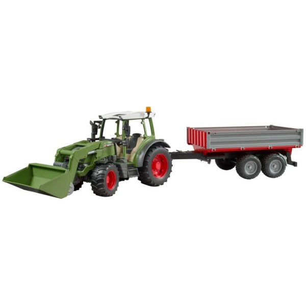 Bruder 02182 Fendt Vario 211 mit Frontlader und Bordwandanhänger