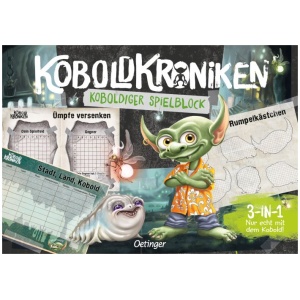 KoboldKroniken. Koboldiger Spielblock. 3-in-1 Nur echt mit dem Kobold. 3 Spiele in einem: Stadt Land Kobold, Rumpelkäs