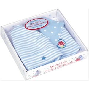 Geschenkset Mütze + Nickituch BabyGlück, hellblau, Einheitsgröße