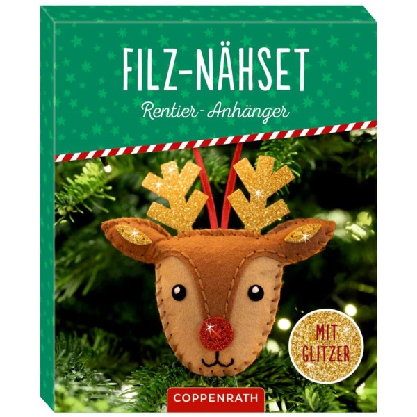 Filz-Nähsets: Weihnachts-Anhänger Santa/Rentier, sortiert (1 Stück)