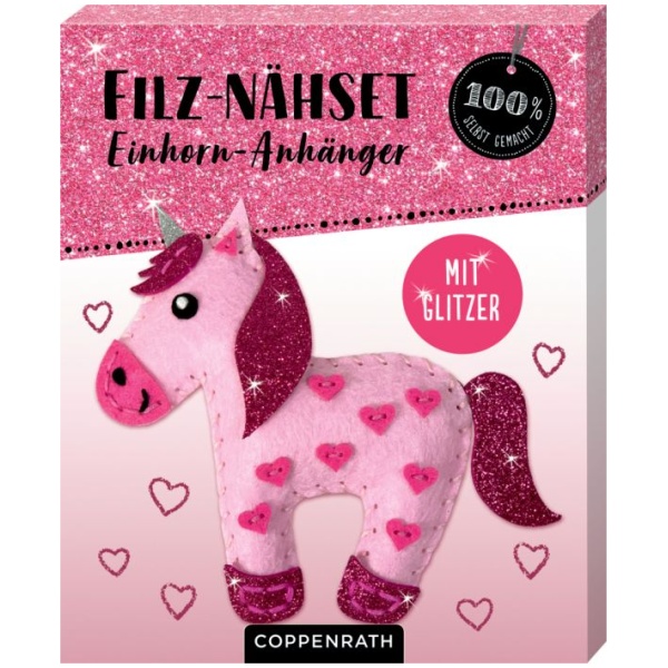 Ruck, zuck kreativ! Filz-Nähset Einhorn-Anhänger (100% s.g.)