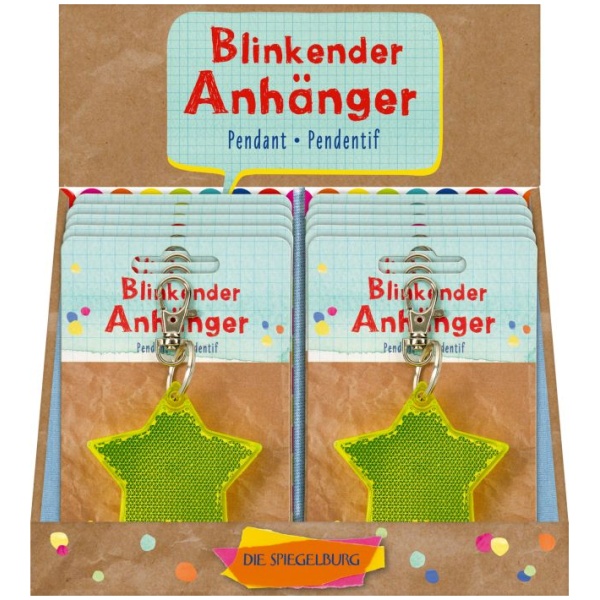 Blinkender Anhänger Stern - Bunte Geschenke, Kleine Metall-Spieluhr - Lasst uns froh & munter sein, sortiert (1 Stück)