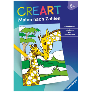 Ravensburger CreArt Malen nach Zahlen ab 5: Tierkinder, Malbuch, 24 Motive